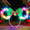 Zoestar Weihnachts-Stirnband mit LED-Maus-Ohren, Haarreifen, Weihnachtsschleife, Festival-Kostüm, Haarschmuck für Damen (grün-rot, Einheitsgröße)