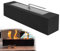 Fogata portátil de bioetanol grande rectangular para jardín, balcón, sala de estar, comedor, cemento sin humo, chimenea de mesa (negro, 45 x 10 x 10 cm)
