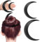 2 pièces fourchette à cheveux de lune, bâtons à cheveux pince à cheveux de lune marin croissant de lune accessoires de cheveux portable épingle à cheveux de lune outil de coiffure (Noir)