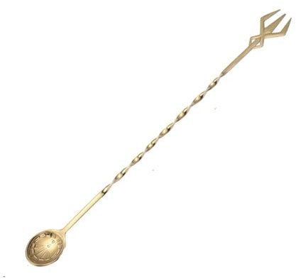 CQJJXKYC Cocteleras Cuchara de cóctel en Espiral, cucharas para Revolver Barman de Acero Inoxidable, Mezclador de Bebidas y Whisky, Cocina Juego de Cocktail Shaker(Golden)