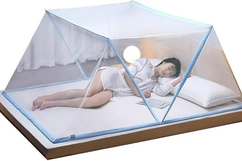Générique Moustiquaire Pliable Lit 2 Places - Tente Anti-Moustique Pop-Up, Moustiquaire de Lit Portable, Facile à Installer, Maille Ultra Fine, Idéale pour Chambre, Camping, Voyage
