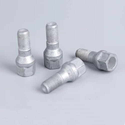 TREGOO Auto Schloss Radschrauben Kompatibel Mit Peugeot Für 206 207 4 Stück Radreifenschrauben Radreifenschraubenbolzen Lange Stahlradschrauben Reifenbolzen Autozubehör Radmutter