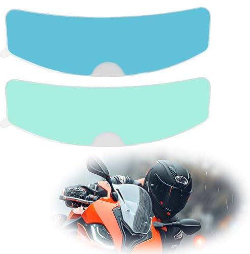 Casco Moto Película Protectora Anti Vaho Agua, Lente de Visera de Parche antivaho a Prueba de Lluvia para Motocicleta (1 antivaho + 1 antilluvia), Película Protectora antivaho Universal