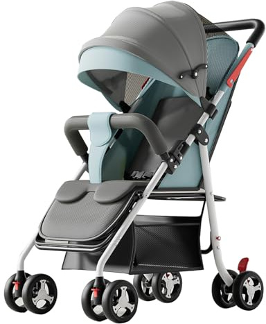 Leichter Kinderwagen, Kompakter Reisekinderwagen For Kleinkinder Im Flugzeug, Kinderwagen Mit Verstellbarer Rückenlehne/Verdeck, 5-Punkt-Gurt(Blue)