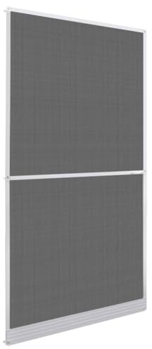 Qnhdfrt Insektenschutz Tür 120x240 cm mit Aluminiumrahmen & Glasfasernetz, Fliegengitter für Haustür, Zimmertür und Nebeneingangstür, Weiß-Schwarz, einfache Montage für Wohnung, Büro und Gartenhaus