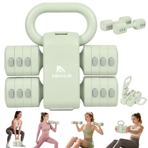 Abahub Kettlebell Verstellbar 2 in 1 Dumbbell 5.5KG Gewichte Set für Frauen | Kettlebell Dumbbell Set Adjustable Hanteln 2er Set Kurzhantel Frauen Damen für Anfänger Hause Gym Training