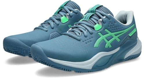 ASICS Herren Gel-Challenger 15 Padel Sneaker, Saba Blue Vital Green, 43.5 EU