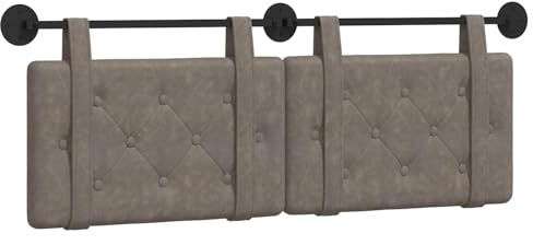 vidaXL Hängevorderseite Wandmontiert Grau 150 x 55 x 5 cm Antikes PU, Modernes Rechteckiges Wandkopfteil, Minimalistische Schaumstoff-Rückenlehne, Elegante Innendekoration für Schlafzimmer, Schicke M