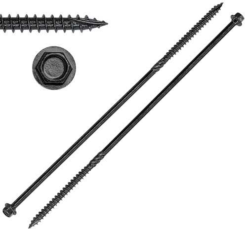 10 Pieces Hex Head Timber Screws – Heavy-Duty Exterior Decking Fixing Screw for Hardwood (250mm)