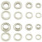 GETMORE Parts Ösen mit Gegenscheiben, Messing-Ösen, Metallöse, Rundöse mit Scheibe, Messing, rostfrei - 50 Stück (10 mm, Silber)