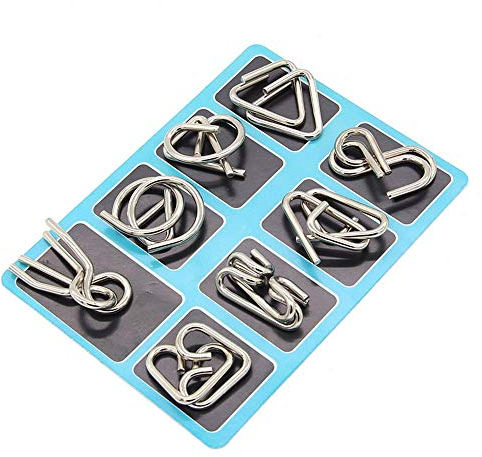 Gracelaza 8 Piezas Juguetes Mágicos de Alambre de Metal Set - 3D Rompecabezas Brain Teaser Puzzle - IQ Inteligencia Juguete Educativo - Juego Niños y Adolescentes #2