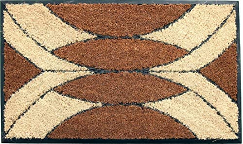 Coco&Coir Natural Coir | Non-Slip | Thick Coir | Premium Quality | Rubber Backed | Eco-Friendly | Indoor | Outdoor | Heavy Duty | Entrance Door Mat | 45 x 75 cm (Palm Cluster)