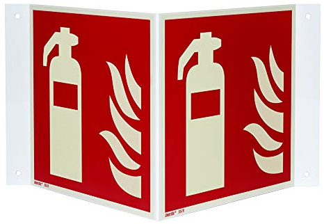 Feuerlöscher Nasenschild [F001] – Kunststoff 1 mm, 300×300 mm, langnachleuchtend, normgerecht nach ASR A1.3 / ISO 7010