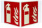 Feuerlöscherzeichen Nasenschild Feuerlöscher [F001], Kunststoff (1 mm), 300 x 300 x 1 mm, ASR A1.3 / ISO 7010, langnachleuchtend, 55/8 mcd