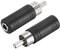 sourcing map RCA Male to 3.5mm Female Connector Stereo Audio Video Adapter Coupler Converter Black 2Pcs