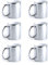 eBuyGB Metallic Large 350ml Ceramic Tea Coffee Mugs, Set of 6 (Silver)