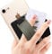 Sinjimoru Phone Grip Card Holder with Kickstand, Secure Stick On Card Holder for iPhone. Sinji Pouch B-Grip Silicone Olive Grey