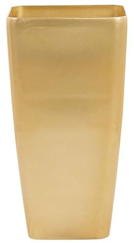 Blumentopf glänzend Gold 40x40x76 cm rechteckig moderner Look Modi