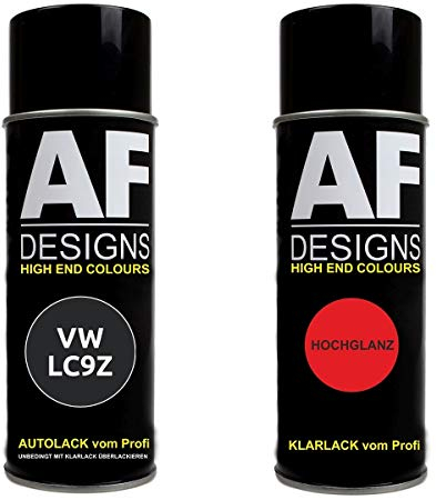 Autolack Spraydose Set geeignet für VW/Volkswagen Black Magic Perl LC9Z Basislack Klarlack Sprühdose 400ml