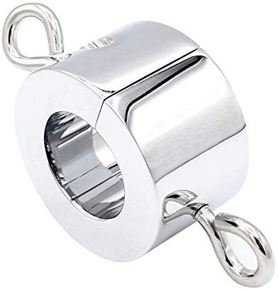 BDSMAGE Edelstahl Hodenstrecker,Hodenring Ballstretcher Hodensack-Zurückhaltung,Hodensack Stretcher Hodengewicht Hoden Belastung Penisring Trainieren Sie die Ausdauer des Skrotums (L-38mm,505g)