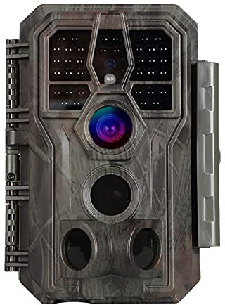BLAZEVIDEO Trail Game Camera 32MP 1296P H.264 MP4/MOV Video 100ft Night Vision 0.1S Trigger Motion Activated Easy Operate Waterproof Wildlife Hunting Deer Cam Password Protected (Black-red)