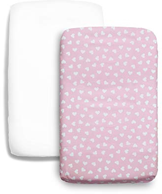 Niimo 2er-Pack Spannbettlaken Babybett - 100% Baumwoll Bettlaken Beistellbett, Atmungsaktive Bettlaken fürs Babybett, Spannbettlaken Beistellbett, Spannbettlaken Kinderbett (83 cm x 50 cm)