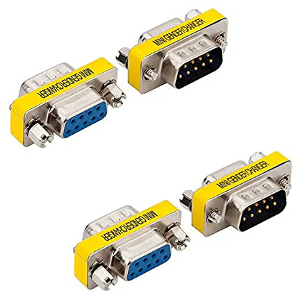 LuoQiuFa 4 Pack Rs232 Cavo seriale 9 Pin DB9 Femmina/Maschio a Maschio Gender Changer Accoppiatore Connettore