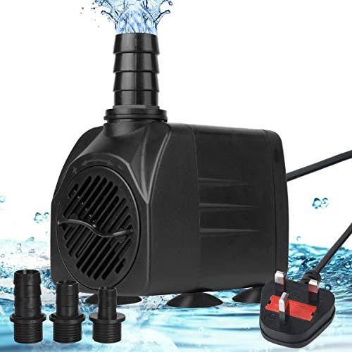 Pompe à eau pour aquarium 25 W 1800 l/h - Ultra silencieuse - Submersible - Avec 3 buses - Pompe relevage, Pompe de brassage - Pour aquarium / bassin