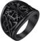 FaithHeart Viking Style Fingerring Schwarz Vegvisir Fingerring Retro Siegelring Kompass Ring mit Keltischer Knot Herren Männer Fingerring für Weihnachten Geburtstag