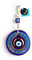 nevfactory Evil Eye 13 cm breiter goldener Rahmen mit Motiven zum Aufhängen an der Wand Heimdekoration – Heimschutzornament – kostenloser Magnet im Lieferumfang enthalten