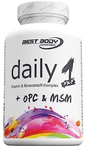 Bästa kroppsnäring daglig keps – högkvalitativ blandning av vitaminer och mineraler – med MSM och OPC – paket med 100