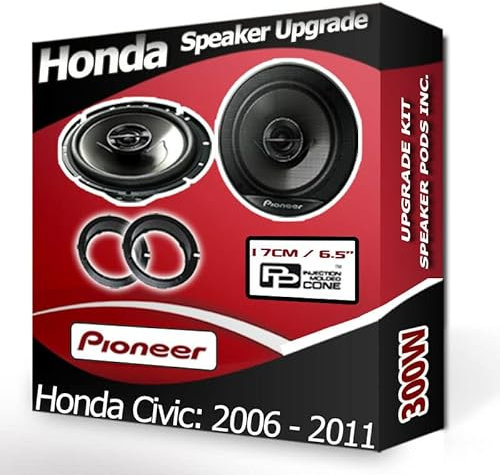 Civic Speaker upgrade Front Door Pioneer car speakers 6.5 17cm + Pods 300W