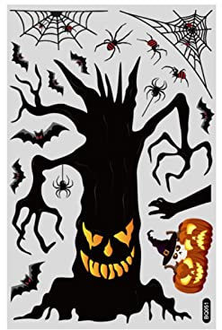 Halloween Aufkleber Halloween Dekoration Wandaufkleber Fenster Auto Wasserdicht Halloween Festlicher Aufkleber Perfekter Aufkleber voller Halloween Elemente Autoaufkleber Pferde (White, One Size)