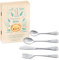 Maverton Set de Couverts De Table Bebe 1 An personnalisé - Coutellerie dans coffret imprimé - Couvert Enfant Inox Thème Animal - Cadeau Enfant 1 an anniversaire - Cadeaux bébé - Couverts gravés - CHAT