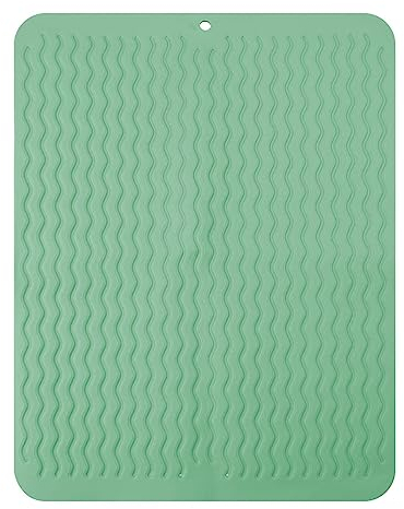 Jagowa Draining Mat, Silicone Dish Drying Mats Non-Slip Heat Resistant Dish Drainer Tray Multifunctional Dish Board Kitchen Accessories (Green)
