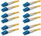 SpeedyFiberTX 6-Pack 1 Meter LC to LC Fiber Patch Cable, Corning SMF-28 Singlemode 9/125um Ultra Optical Fiber, OS1/OS2 Compatible, Duplex, Yellow LSZH Cable Jacket