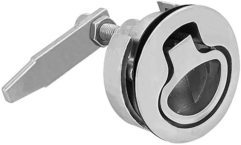 JT-HLM Boat 316 Stainless Steel 2 Floor Buckle Hatch Latch Flush Turning Lift Handle Lock loft hatch latch Recessed Ring Non-Locking Latch