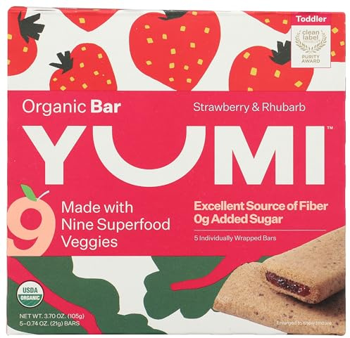 Yumi, Bars Toddler Strawberry Rhubarb Organic, 3.7 Ounce