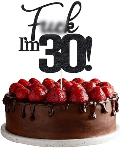 VIKY® Cake Topper Geburtstag 30, F**k I'm 30! Cake Topper Mann Frauen, 30 Geburtstag Deko Kuchen Topper, Glitter 30. Geburtstag Tortendeko, 30th Birthday kuchendeko, 30 Geburtstag Party Kuchen Deko