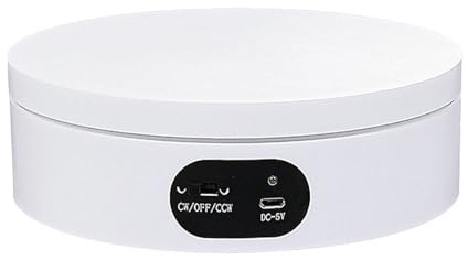 Alnicov 12 cm 360 Grad automatisch drehbare Ausstellungsplattform, stumm, motorisierter drehbarer Ständer, Ausstellungstisch für Schmuck, Uhren