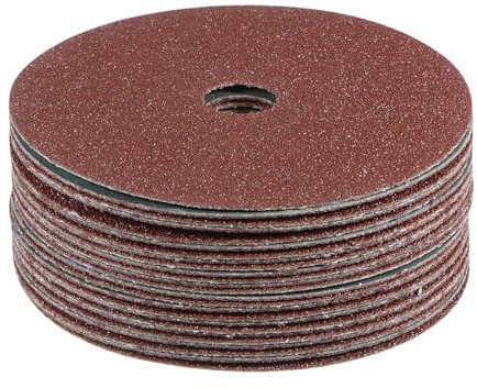 sourcing map 25pcs 60 Grit Aluminum Oxide Resin Fiber Discs 4x5/8 Metal Sanding Grinding Discs for Angle Grinding Machine Polishing and Grinding Metals, Wood, and Fiberglass
