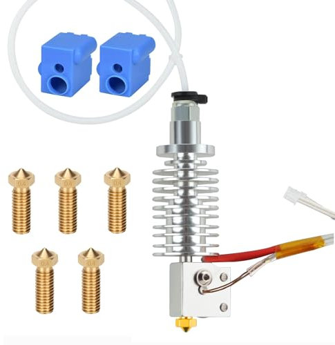 Verbesserte 24V 45W V5 J-Kopf Vulkan Hotend High Flow, 2pcs 300℃ Silikon Socken, 5pcs 0.4mm Düsen kompatibel mit ANYCUBIC Vyper für Kobra Max für Kobra Plus 3D Druckerteile (heißes Ende)