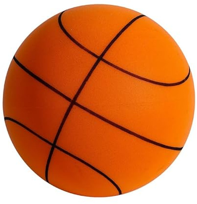 Basketball SilentIndoor, Lautloser Basketbälle, Kinderbasketball, Silent Basketball Größe3/5/7, Basketball Indoor Leise, Basketball Spielzeug (7,Linie Orange)