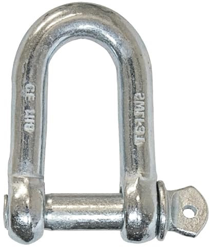 Bricoloco Grillete recto galvanizado cincado con cabeza pasador estándar para sujección y amarre seguro en múltiples aplicaciones. (M 8 - pack 5 unidades)