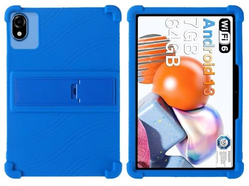 FKQLH Custodia per DOOGEE U9 Tablet, Silicone Morbido Skin Leggero Custodia Protettiva per Bambini Supporto Cover per DOOGEE U9 Tablet 10 Pollici, Blu Scuro