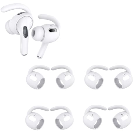 Aiivioll Ersatz-Ohrbügel für Airpods Pro 2 Ohrhörer, Silikonhülle, rutschfest und wischfest, Apple In-Ear-Sport-Ohrbügel (weiß)