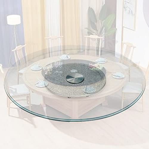 Esstisch-Drehteller, Küchen-Glas-Drehteller für Esstisch mit Aluminiumlagern, sanfte Drehung, Küchenarbeitsplatten-Glas-Drehteller für Geburtstagsfeier, Familienessen, D-Durchmesser 120 cm