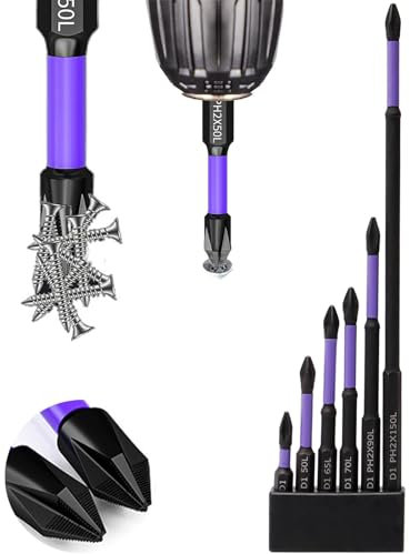 D1 Anti-Slip And Shock-Proof Bits With Phillips Screwdriver Bits - sueeas - long phillips head drill bit - upgraded high hardness and strong magnetic bit