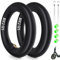 Ainiv 2 Stück Butyl Innenschlauch, 2 x 10 Zoll Schläuche in Schwarz, Inner Tube, Scooter Schlauch mit Winkelventil 45° inkl 2 Reifensticks, Roller Reifen Kinderwagen Dreirad Laufrad Fahrrad Anhänger