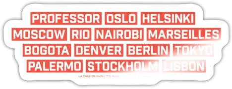 Spreadshirt Haus des Geldes - La Casa De Papel Professor & Co. Sticker, max. 10 x 10 cm, 10 x 10 cm, Weiß glänzend